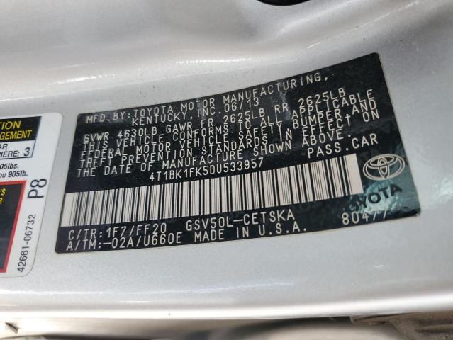 Photo 11 VIN: 4T1BK1FK5DU533957 - TOYOTA CAMRY SE 