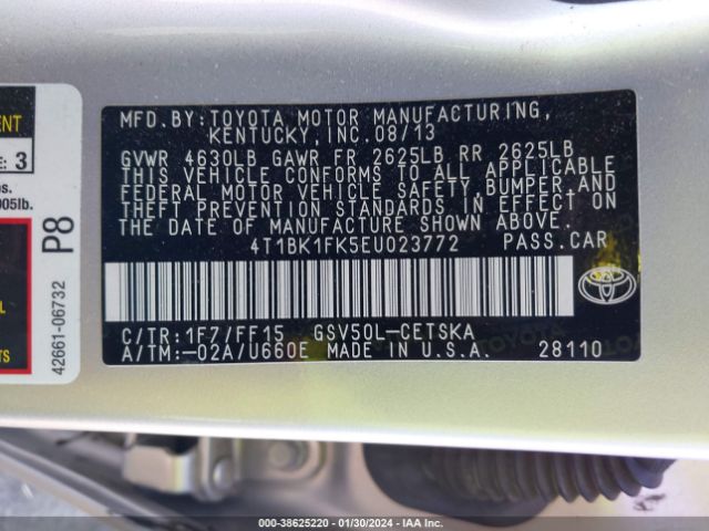 Photo 8 VIN: 4T1BK1FK5EU023772 - TOYOTA CAMRY 