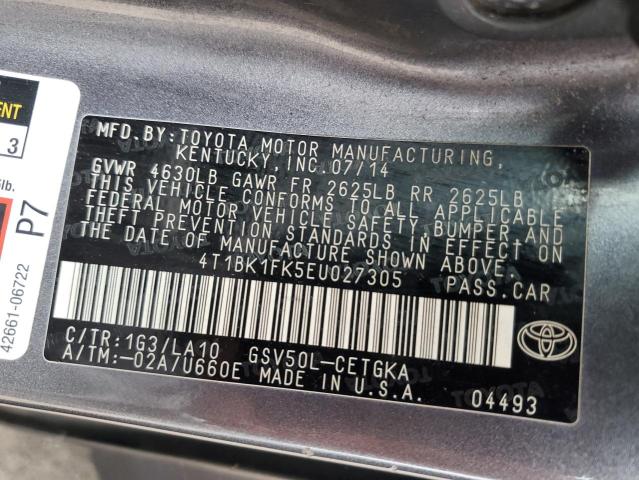 Photo 12 VIN: 4T1BK1FK5EU027305 - TOYOTA CAMRY SE 