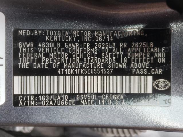 Photo 9 VIN: 4T1BK1FK5EU551537 - TOYOTA CAMRY SE 