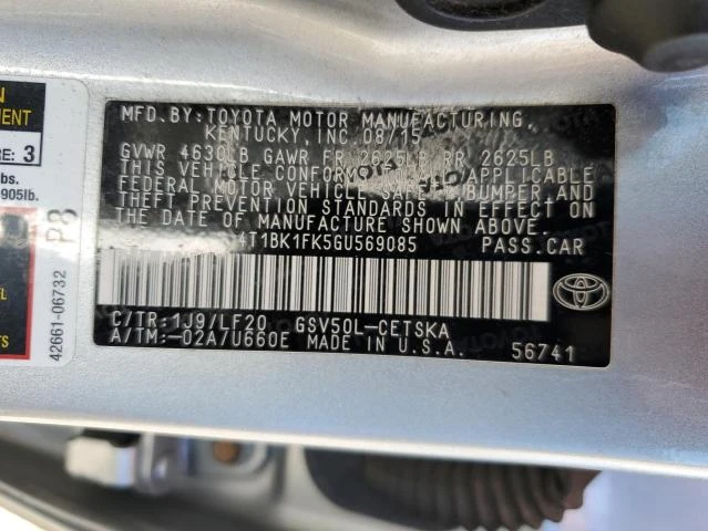 Photo 12 VIN: 4T1BK1FK5GU569085 - TOYOTA CAMRY XSE 