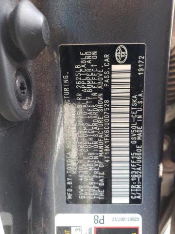 Photo 9 VIN: 4T1BK1FK6CU007528 - TOYOTA CAMRY SE 