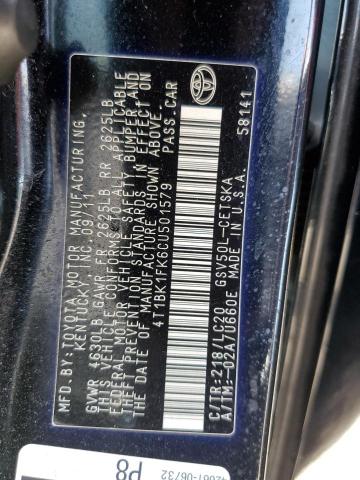 Photo 12 VIN: 4T1BK1FK6CU501579 - TOYOTA CAMRY 