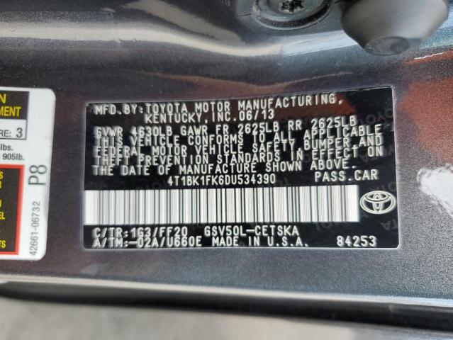 Photo 9 VIN: 4T1BK1FK6DU534390 - TOYOTA CAMRY SE 