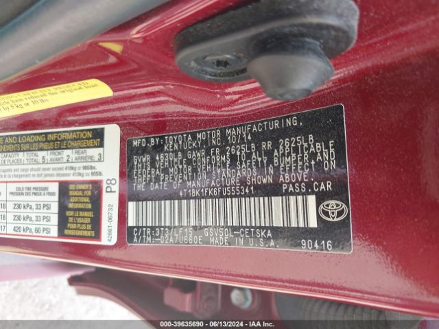 Photo 8 VIN: 4T1BK1FK6FU555341 - TOYOTA CAMRY 