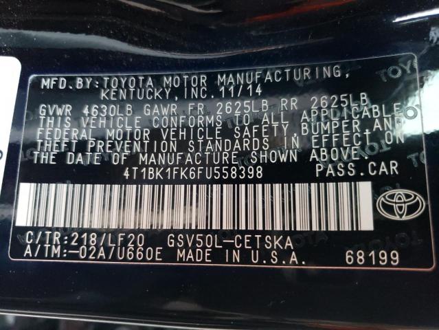 Photo 11 VIN: 4T1BK1FK6FU558398 - TOYOTA CAMRY 