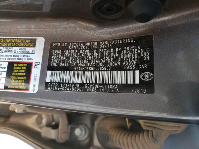 Photo 9 VIN: 4T1BK1FK6FU565853 - TOYOTA CAMRY XSE 