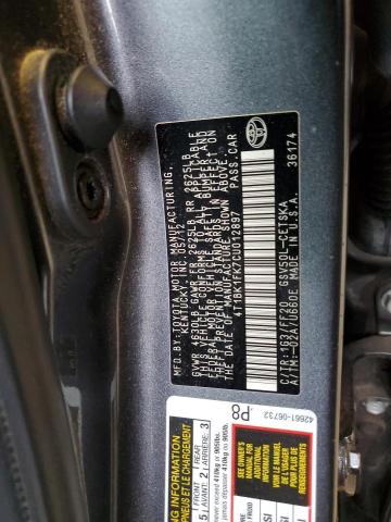 Photo 9 VIN: 4T1BK1FK7CU012897 - TOYOTA CAMRY SE 