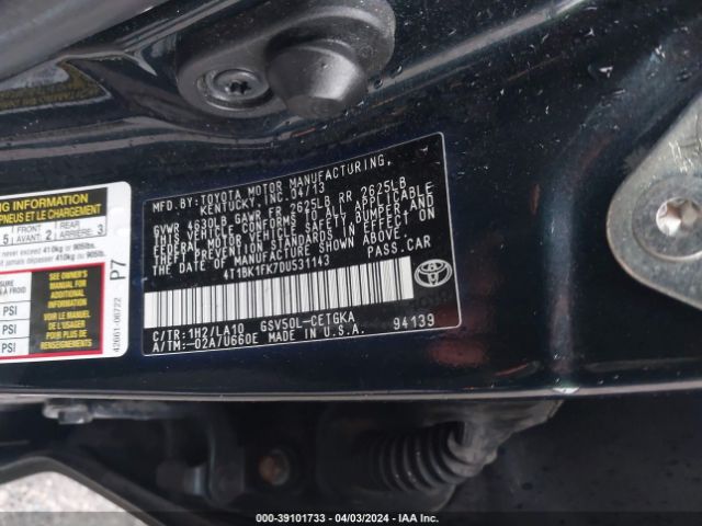 Photo 8 VIN: 4T1BK1FK7DU531143 - TOYOTA CAMRY 