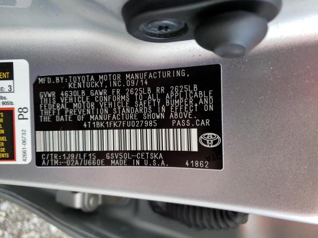 Photo 9 VIN: 4T1BK1FK7FU027985 - TOYOTA CAMRY XSE 