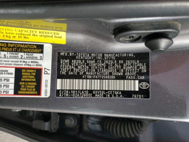 Photo 11 VIN: 4T1BK1FK7FU568289 - TOYOTA CAMRY XSE 