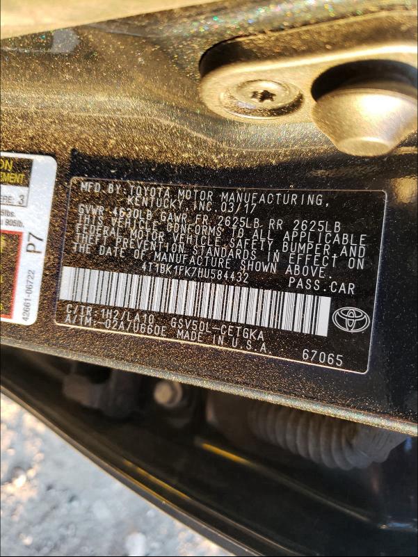 Photo 9 VIN: 4T1BK1FK7HU584432 - TOYOTA CAMRY XSE 