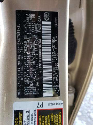 Photo 12 VIN: 4T1BK1FK8CU010768 - TOYOTA CAMRY SE 