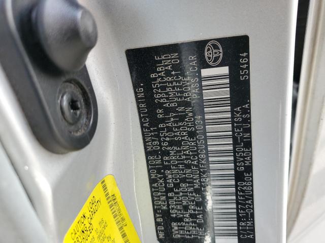 Photo 11 VIN: 4T1BK1FK8CU501034 - TOYOTA CAMRY SE 