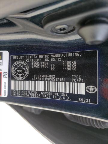 Photo 9 VIN: 4T1BK1FK8CU517461 - TOYOTA CAMRY SE 