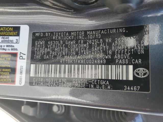 Photo 12 VIN: 4T1BK1FK8EU024849 - TOYOTA CAMRY SE 