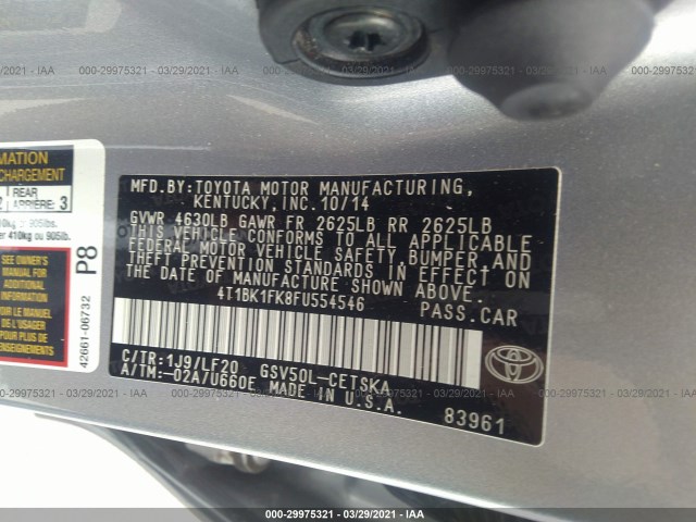 Photo 8 VIN: 4T1BK1FK8FU554546 - TOYOTA CAMRY 