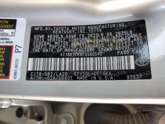 Photo 9 VIN: 4T1BK1FK8FU560542 - TOYOTA CAMRY XSE 