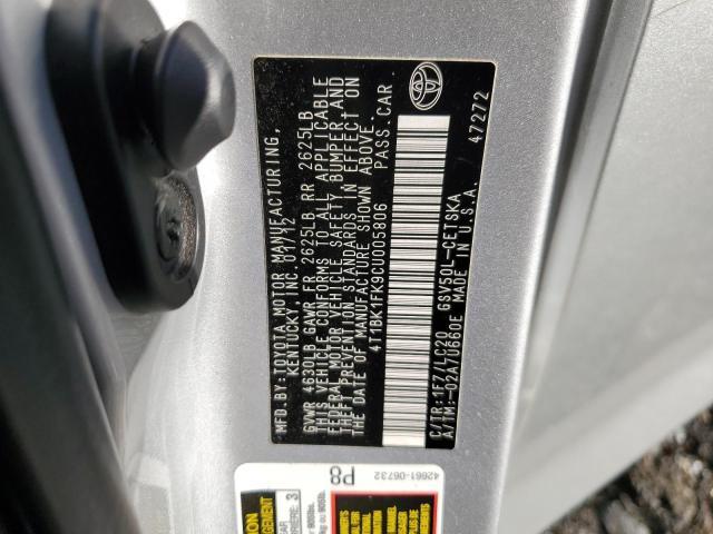 Photo 11 VIN: 4T1BK1FK9CU005806 - TOYOTA CAMRY 