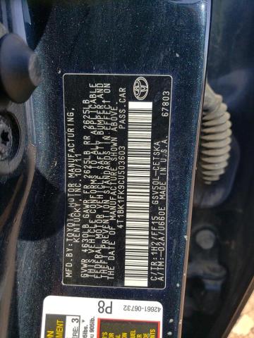 Photo 11 VIN: 4T1BK1FK9CU503603 - TOYOTA CAMRY SE 