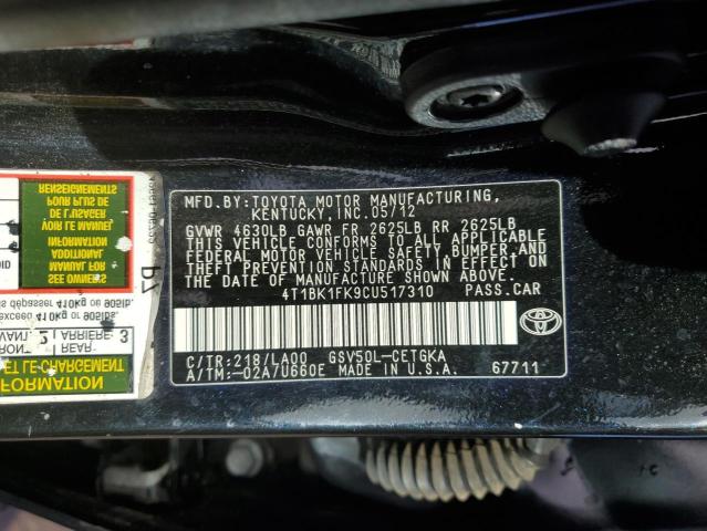 Photo 11 VIN: 4T1BK1FK9CU517310 - TOYOTA CAMRY 