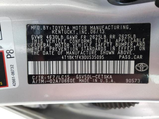 Photo 9 VIN: 4T1BK1FK9DU535095 - TOYOTA CAMRY SE 