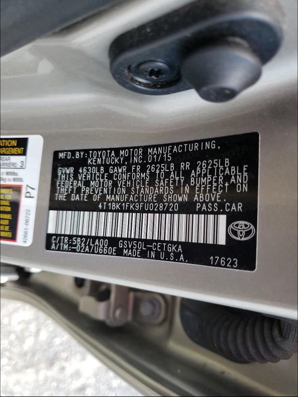 Photo 9 VIN: 4T1BK1FK9FU028720 - TOYOTA CAMRY XSE 