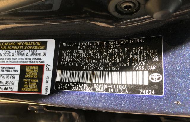 Photo 9 VIN: 4T1BK1FK9FU561909 - TOYOTA CAMRY 