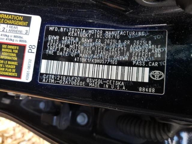 Photo 11 VIN: 4T1BK1FK9HU577160 - TOYOTA CAMRY XSE 