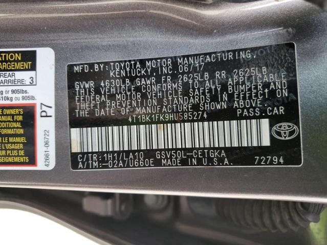 Photo 11 VIN: 4T1BK1FK9HU585274 - TOYOTA CAMRY 