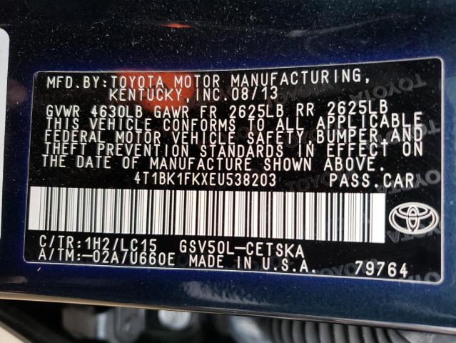 Photo 9 VIN: 4T1BK1FKXEU538203 - TOYOTA CAMRY SE 