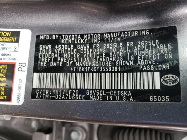 Photo 11 VIN: 4T1BK1FKXFU558081 - TOYOTA CAMRY XSE 