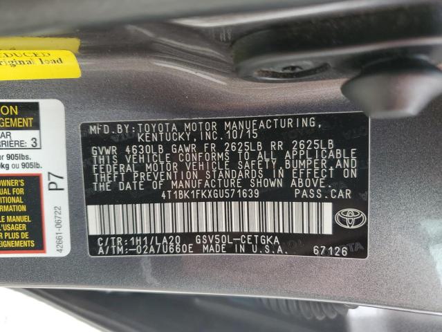 Photo 11 VIN: 4T1BK1FKXGU571639 - TOYOTA CAMRY 