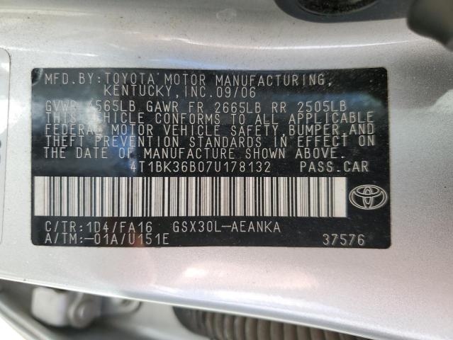 Photo 11 VIN: 4T1BK36B07U178132 - TOYOTA AVALON XL 