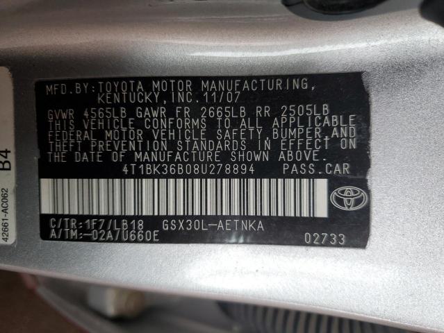 Photo 11 VIN: 4T1BK36B08U278894 - TOYOTA AVALON 