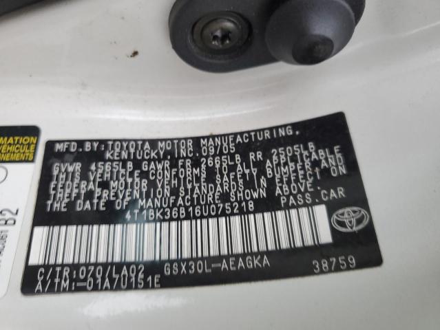 Photo 11 VIN: 4T1BK36B16U075218 - TOYOTA AVALON XL 