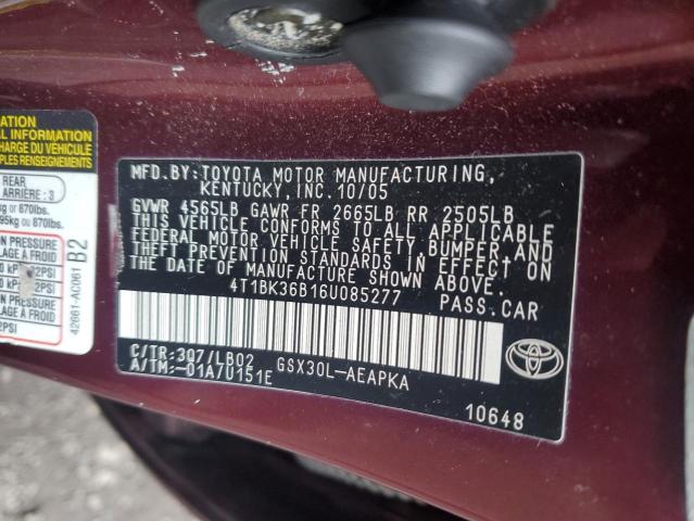 Photo 11 VIN: 4T1BK36B16U085277 - TOYOTA AVALON XL 