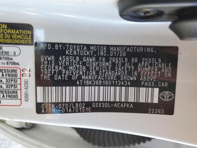 Photo 11 VIN: 4T1BK36B16U113434 - TOYOTA AVALON XL 