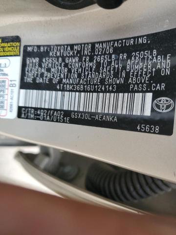 Photo 11 VIN: 4T1BK36B16U124143 - TOYOTA AVALON 