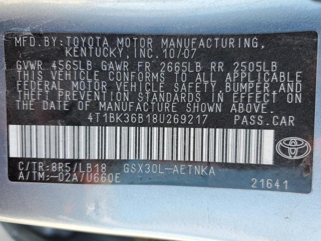 Photo 11 VIN: 4T1BK36B18U269217 - TOYOTA AVALON 