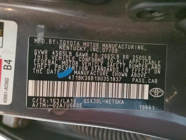 Photo 11 VIN: 4T1BK36B19U351837 - TOYOTA AVALON 