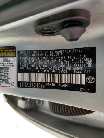 Photo 11 VIN: 4T1BK36B26U065538 - TOYOTA AVALON 