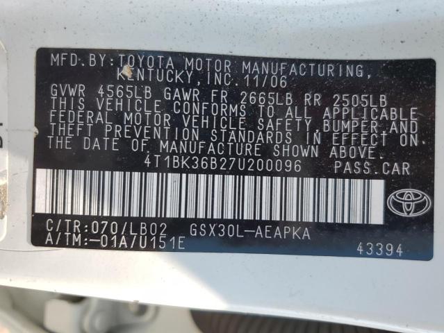 Photo 11 VIN: 4T1BK36B27U200096 - TOYOTA AVALON 