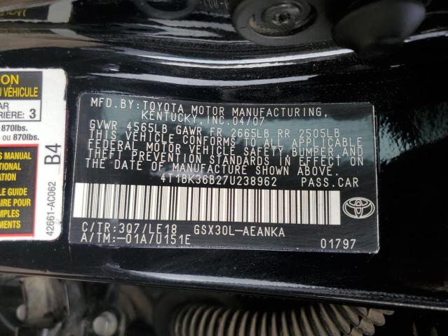 Photo 12 VIN: 4T1BK36B27U238962 - TOYOTA AVALON 