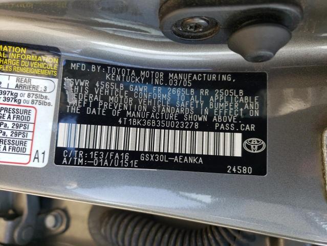 Photo 11 VIN: 4T1BK36B35U023278 - TOYOTA AVALON XL 