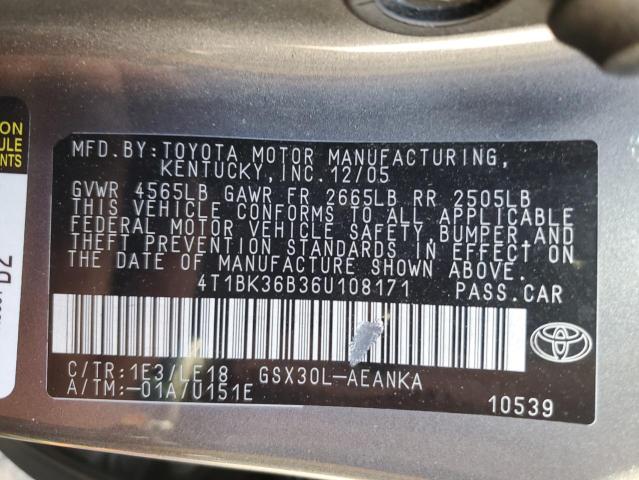 Photo 11 VIN: 4T1BK36B36U108171 - TOYOTA AVALON 