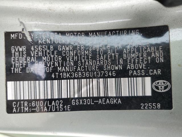 Photo 12 VIN: 4T1BK36B36U137346 - TOYOTA AVALON 