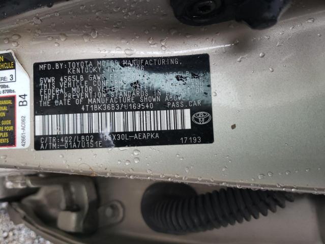 Photo 11 VIN: 4T1BK36B37U169540 - TOYOTA AVALON XL 