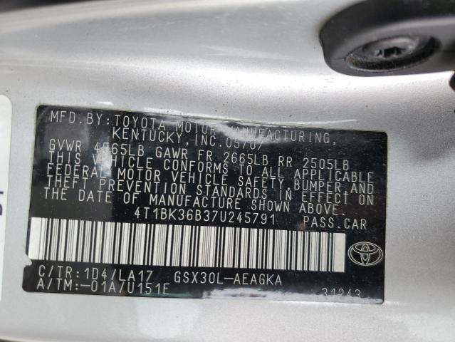 Photo 11 VIN: 4T1BK36B37U245791 - TOYOTA AVALON 