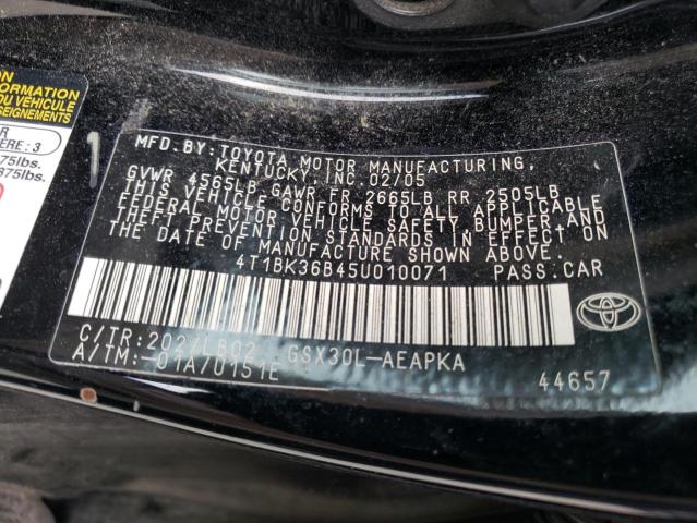 Photo 12 VIN: 4T1BK36B45U010071 - TOYOTA AVALON XL 